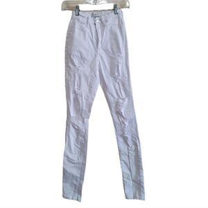 AP Blue by Aphrodite Jeans  Womens White Distress Skinny Highwaist Jeans Size 3